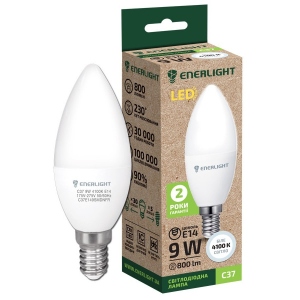 Лампочка світлодіодна Enerlight С37 9Вт 4100K E14