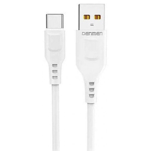 Кабель синхронізації даних Denmen D01T Silicone USB Type-C 2.4A 1m White (DM-D01T-WH)
