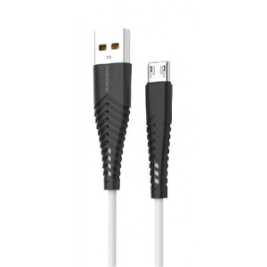 Кабель синхронізації даних Denmen D19V Silicone Micro USB 2.4A 1m White (DM-D19V-WH)