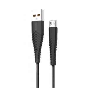 Кабель синхронізації даних Denmen D19V Silicone Micro USB 2.4A 1m Black (DM-D19V-BK)