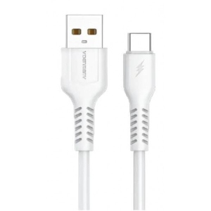 Кабель синхронізації даних Denmen D42T Silicone USB Type-C 2.4A 1m White (DM-D42T-WH)
