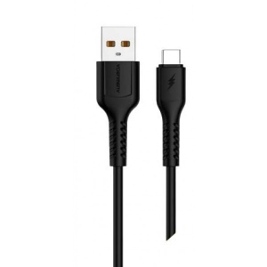 Кабель синхронізації даних Denmen D42T Silicone USB Type-C 2.4A 1m Black (DM-D42T-BK)