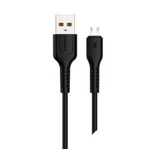 Кабель синхронізації даних Denmen D42V Silicone Micro USB 2.4A 1m Black (DM-D42V-BK)