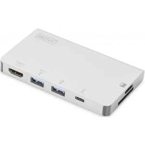 Хаб USB Digitus USB-C HDMI/2xUSB-A/USB-C/SD/MicroSD (DA-70867) порівняти ціни
