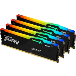Память DDR Kingston Fury Beast RGB DDR5-5200 128Gb (4x32Gb) CL40-40-40 1.25V XMP (KF552C40BBAK4-128)
