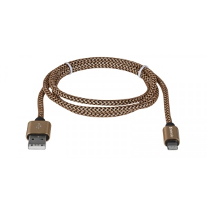 Кабель синхронізації даних Defender ACH01-03T USB(AM)-Lighting 1m 2.1A Gold (87806)