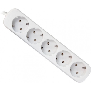Подовжувач 220В Defender E518 5 розеток, 1.8 м White (99229)