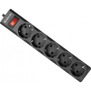 Мережевий фільтр Defender ES Largo 5 розеток, 1.8 м Black (99497)