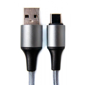 Кабель синхронізації даних DENGOS USB-USB Type-C 1 м Grey (NTK-TC-MT-GREY)
