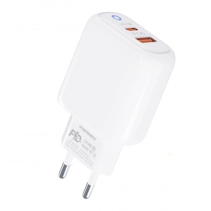 Мережевий зарядний пристрій XO PD20W+QC3.0 (DC26-WH)
