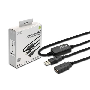 Кабель USB type A - USB type A Digitus USB 2.0 (AM/AF) 5.0m Black