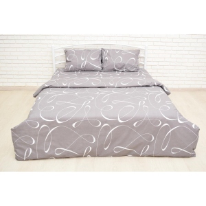 Комплект постільної білизни Nostra Grey white бязь gold 200х220 (2930910118428)