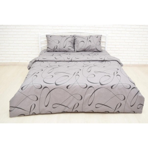 Комплект постільної білизни Nostra Gray black бязь gold 150х210, 2 подод. (2930910118411)