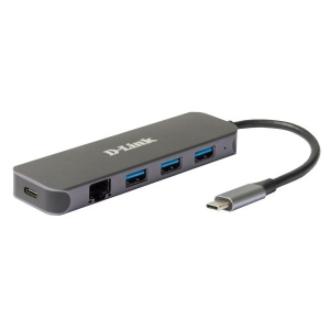 Хаб USB D-Link 1xGE,3xUSB 3.0,1xUSB-C,USB-C (DUB-2334)