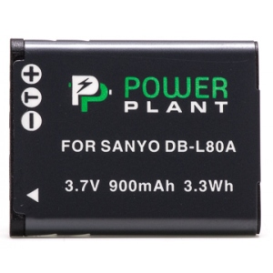 Акумулятор для фотокамери PowerPlant Sanyo DB-L80, D-Li88 900mAh (DV00DV1289)