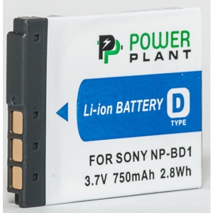 Акумулятор для фотокамери PowerPlant Sony NP-BD1, NP-FD1 750mAh (DV00DV1204)