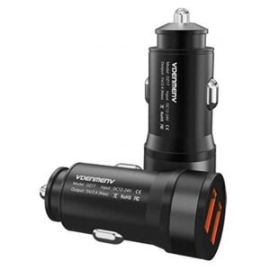 Автомобільний зарядний пристрій Denmen 2USB 2.4A Black (DZ17-BK)