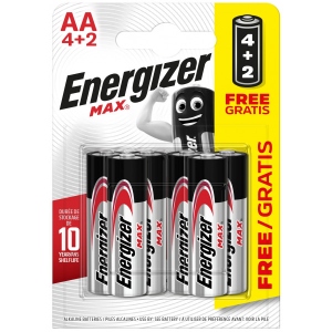 Батарейка тип AA Energizer AA MAX уп. 4+2 шт.