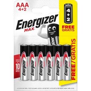 Батарейка тип AAA Energizer AAA MAX уп. 4+2 шт.