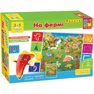 Настільна гра розвиваюча (5-7 років) Vladi Toys На фермі (укр.) (VT1603-01-1)
