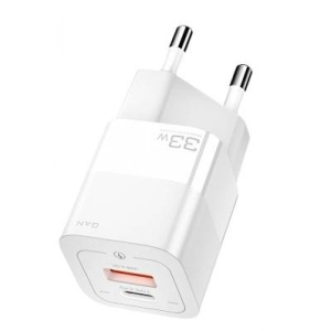 Мережевий зарядний пристрій Essager Square Brick 33W Gallium Nitride Travel Charger A+C  EU White (ECTCA-FZB02)