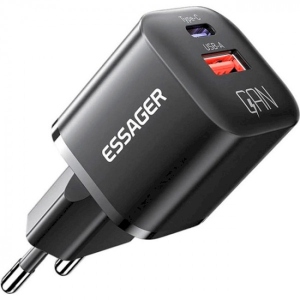 Автомобільний зарядний пристрій Essager Camber 20W GaN travel Phone Charger A+C EU (ECTAC-HMB01-P)