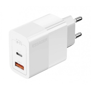 Мережевий зарядний пристрій Essager Pinchen 33W Travel Phone Charger USB A + TYPE C EU  (ECTAC-PCB02-P)