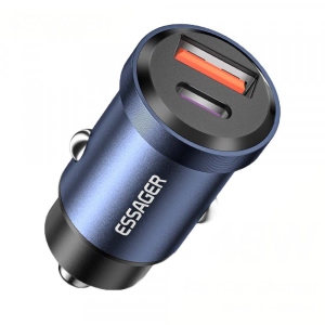 Автомобільний зарядний пристрій Essager Gyroscope Mini 45W Car Charger USB-A + Type-C Blue (ECCAC45-TL03-Z)