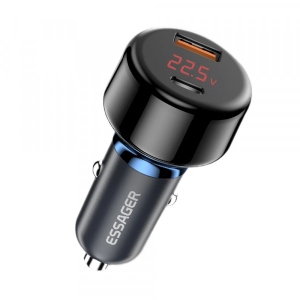 Автомобільний зарядний пристрій Essager Torch Digital Display A+C 65W Car Charger Blue (ECCPD-HJ03) ціни