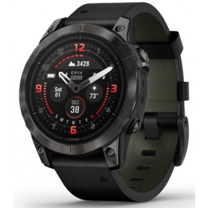Смарт-годинник Garmin Epix Pro (g2), 47 Sapphire CrbnGryDLC Ti Blck Lthr Excl (010-02803-30)