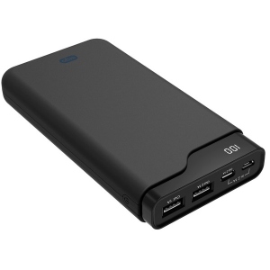 Батарея мобільна Ergo LI-U6 12000 mAh TYPE-C Rubber Black