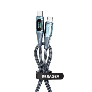 Кабель синхронізації даних Essager LED Digital Display Fast Charging 100W USB Type С  1m Blue (ES-XCTT1-YD03)