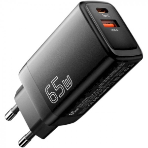 Мережевий зарядний пристрій Essager Ruiy 65W GaN Charger-Dual Ports Travel Charger C+A (ECTAC-RYB01-Z)