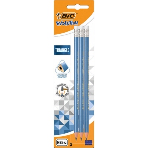 Набір олівців BIC Evolution Triangle HB з ластиком 3 шт. (3086123538368)