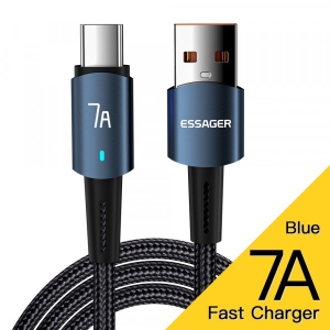 Кабель синхронізації даних Essager Type-C 7A USB 1m Blue (EXC7A-CG03-P)