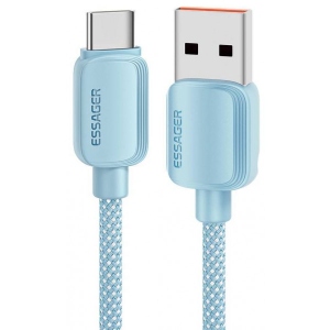 Кабель синхронізації даних Essager Breeze USB Cable USB-A to Type C 2m Blue 100W (EXC7A-WLA03-P)