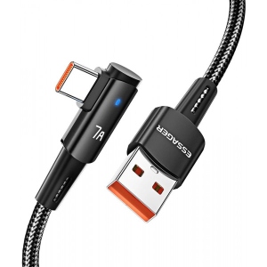 Кабель синхронізації даних Essager Sunset Bend Type 7A cable USB A to Type C 2M Black 100W (EXCWT7A-CGA01-P)