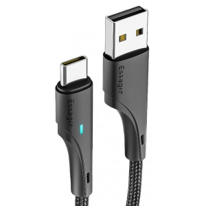 Кабель синхронізації даних Essager Rousseau 3A Fast Charging USB Type C Cable 0.25m Black (EXCT-LSB01) Київ
