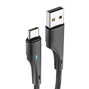 Кабель синхронізації даних Essager Rousseau 3A Fast Charging USB Type C Cable 3m Black (EXCT-LSC01)