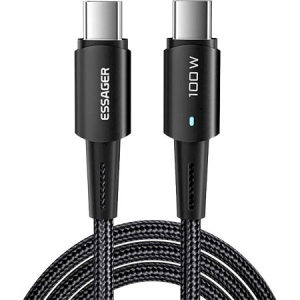 Кабель синхронізації даних Essager Sunset 100W USB charging&data cable Type-C to Type-C 1m Black (EXCTT1-CG01)