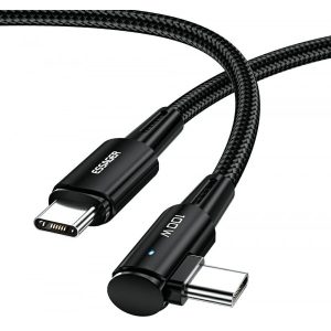 Кабель синхронізації даних Essager Sunset Bend Type 100W Fast Charging Type-C to Type-C USB Cable 3M Black (EXCTT1-CGWTC01)