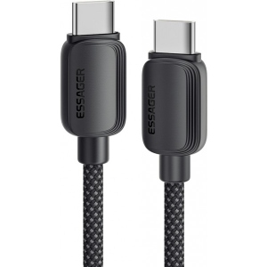 Кабель синхронізації даних Essager Breeze USB Cable Type C to Type C 1M Black 100W (EXCTT1-WL01-P)