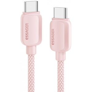 Кабель синхронізації даних Essager Breeze USB Cable Type C to Type C 1M Pink 100W (EXCTT1-WL04-P)