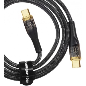 Кабель синхронізації даних Essager Interstellar Transparent Design USB Charging Cable Type C to Type C 100W 2m Black (EXCTT1-XJA01-P)