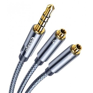 Кабель 3.5 мм -3.5 мм Essager Elantra Audio Splitter Headphone Headset Extension Aux Cable 3.5mm Jack Male to Dual Female Mic Y Adapter for Phone PC AUX EY (EYP35-YDB0G)