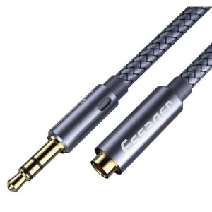 Кабель 3.5 мм -3.5 мм Essager Monster Headphone Extension Cable Jack 3.5mm Audio Aux Cable 3.5 mm Female Splitter Adapter 1m (EYPY35-MY0G)