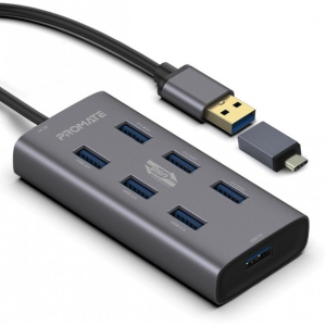 Хаб USB Promate EZHub-7 Grey