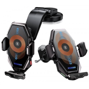 Тримач для мобільного пристрою Essager Pilot 15W Quick Wireless Charger+Holder Black (EZJWXC-LH0A-Z)