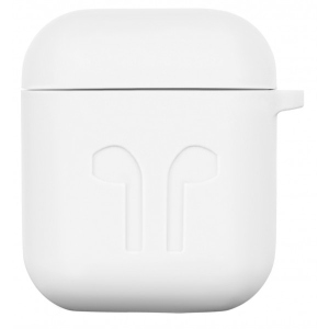 Чохол для навушників 2E for Apple AirPods Pure Color Silicone Imprint 1.5mm White (2E-AIR-PODS-IBSI-1.5-WT)