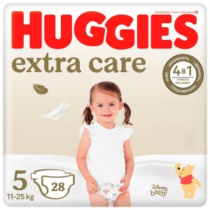 Одноразові підгузки Huggies Extra Care Size Розмір 5 (11-25 кг), 28 шт. (5029053583150)